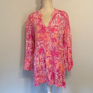 Lilly Pulitzer Pink Paradise Pink Rule Breakers Sarasota Tunic Size XL